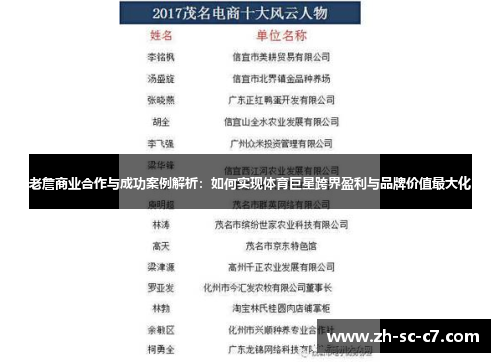 老詹商业合作与成功案例解析：如何实现体育巨星跨界盈利与品牌价值最大化