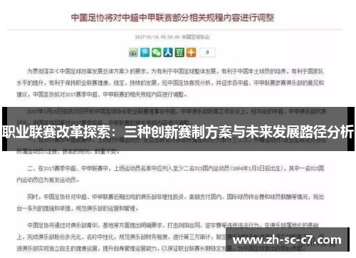 职业联赛改革探索：三种创新赛制方案与未来发展路径分析